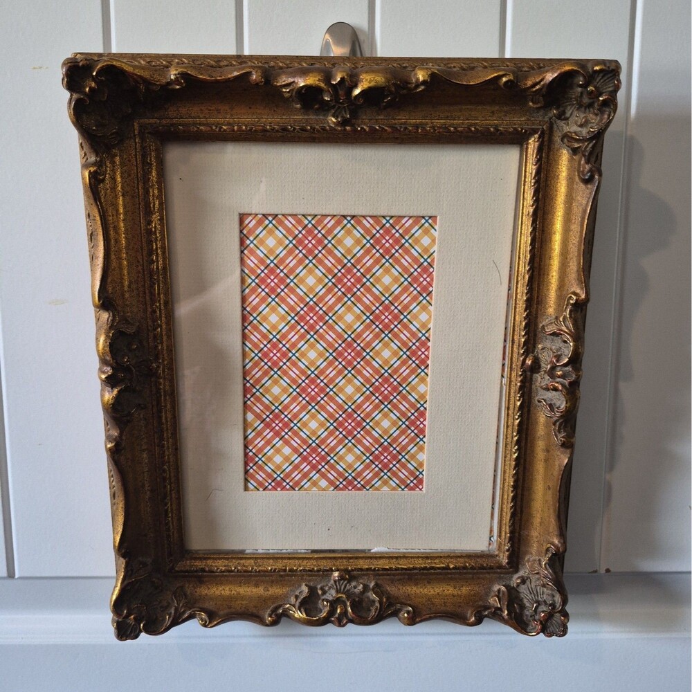 Vtg Ornate Gold Picture Frame Fits 8 X 10 or 5x7 Decorative Wall Art Frame retro